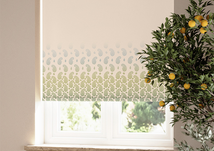 Petal & Block Paisley Mist, Neem - Roller Blind - Image 5